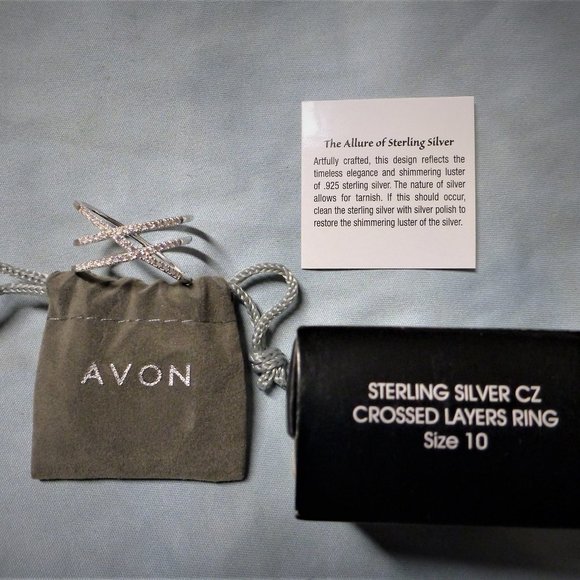 Sterling Silver CZ Crossed Layers Ring ~ NEW in Box - Picture 2 of 3